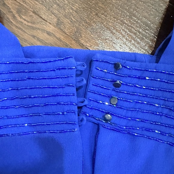 Blue beaded evening gown - Picture 7 of 7